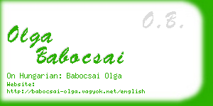 olga babocsai business card